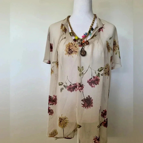 Tops - Ro&De Vintage Sheer Floral Tunic